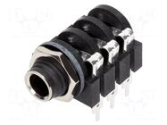 Connector: Jack 6,3mm; socket; female; stereo,with double switch AMPHENOL