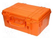 Case; tool case; orange; ABS; 420x300x190mm; IP67 