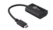 USB-C™ VGA Adapter, Black, 0.2 m - USB-C™ male > VGA female (15-pin)