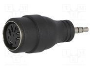 Adapter; DIN 5pin socket,Jack 3.5mm plug; 180°,stereo; PIN: 5 