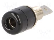 Connector: 4mm banana; socket; 32A; 33VAC; 70VDC; black; on panel SCHÜTZINGER