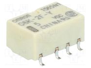 Relay: electromagnetic; DPDT; Ucoil: 5VDC; Icontacts max: 1A; G6K OMRON Electronic Components