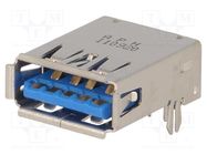 Connector: USB A; socket; on PCBs,PCB snap; THT; angled 90° AMPHENOL COMMUNICATIONS SOLUTIONS