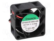 Fan: DC; axial; 12VDC; 40x40x20mm; 15.12m3/h; 26.5dBA; ball; 26AWG SUNON