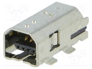 Connector: USB B mini; socket; SMT; PIN: 4; horizontal ECE