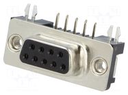 Connector: D-Sub; PIN: 9; socket; female; angled 90°; THT; UNC 4-40 ADAM TECH