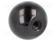 Ball knob; Ø: 50mm; Int.thread: M12; 21mm 