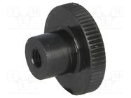 Knob; Ø: 12mm; Int.thread: M3; H: 7.5mm; steel; DIN 466; knurled ELESA+GANTER