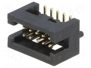 Connector: IDC; socket; male; PIN: 10; straight; SMT; gold flash CONNFLY