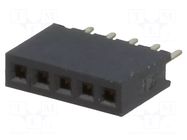 Connector: pin strips; socket; female; PIN: 5; THT; straight; 1A CONNFLY