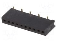 Connector: pin strips; socket; female; PIN: 10; SMT; straight; 1A CONNFLY