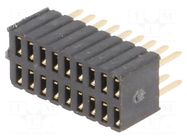 Connector: pin strips; socket; female; PIN: 18; straight; THT; 2x9 CONNFLY