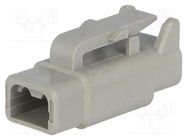 Connector: wire-wire; plug; female; DTM; for cable; PIN: 2; grey DEUTSCH