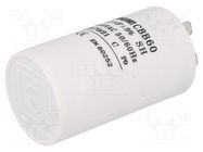 Capacitor: polypropylene; motors, run; 20uF; 450V; Ø40x70mm; ±5% SR PASSIVES