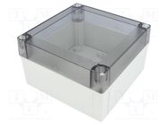 Enclosure: multipurpose; X: 130mm; Y: 130mm; Z: 75mm; MNX; grey; IK08 FIBOX