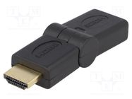 Adapter; HDMI socket movable ±90°,HDMI plug; black LOGILINK