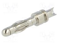 Connector: 4mm banana; plug; Max.wire diam: 2.5mm; nickel plated 