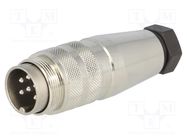 Connector: M16; plug; male; soldering; for cable; PIN: 6; 5A; 300V 