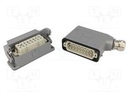 Connector: HDC; male + female; plug + socket,complete set; 16+PE HARTING