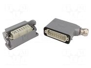 Connector: HDC; male + female; 16A; 250V; Han Kit; PIN: 16; 16+PE HARTING
