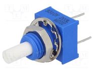 Potentiometer: shaft; single turn; 20kΩ; ±20%; 0.25W; linear; THT BOURNS