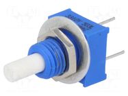 Potentiometer: shaft; single turn; 50kΩ; ±20%; 0.25W; linear; THT BOURNS