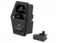 Connector: AC supply; socket; male; 10A; 250V; IEC 60320; soldering SCHURTER