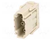 Connector: HDC; module; male; 16A; 500V; Han-Modular®; PIN: 6; Han E® HARTING
