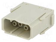Connector: HDC; module; male; 16A; 400V; Han-Modular®; PIN: 8; Han E® HARTING