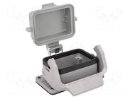Enclosure for connectors: HDC; size 6B; Han; IP65; with latch HARTING