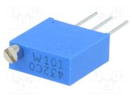 Potentiometer: mounting; vertical,multiturn; 100Ω; 500mW; THT BOURNS