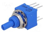 Potentiometer: shaft; single turn; 10kΩ; ±20%; 0.25W; linear; THT BOURNS