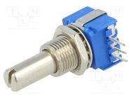 Potentiometer: shaft; THT; 500mW; 10kΩ; ±20%; 290°; for PCB; IP64 BOURNS