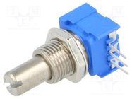 Potentiometer: shaft; THT; 1W; 10kΩ; ±10%; 290°; for PCB; linear BOURNS