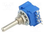 Potentiometer: shaft; THT; 500mW; 10kΩ; ±20%; 290°; for PCB; linear BOURNS