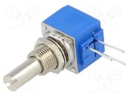 Potentiometer: shaft; single turn; 1kΩ; 2W; ±10%; 6.35mm; linear BOURNS