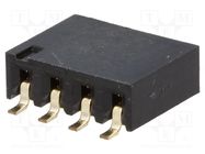 Connector: pin strips; socket; female; PIN: 4; horizontal; 2.54mm NINIGI