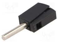 Connector: 4mm banana; plug; 20A; 42V; black; non-insulated; 40mm WAGO