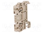 Splice terminal: rail; 1.5mm2; ways: 1; terminals: 2; beige; wemid WEIDMÜLLER