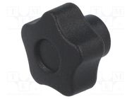 Knob; Ø: 25mm; Int.thread: M5; 10mm; H: 19mm; technopolymer PA 