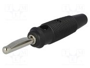 Connector: 4mm banana; plug; 16A; 60VDC; black; 3mΩ; 1.5mm2; 59.5mm HIRSCHMANN T&M