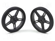 Wheel; black; Shaft: D spring; push-in; Ø: 60mm; Shaft dia: 3mm POLOLU