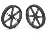 Wheel; black; Shaft: D spring; push-in; Ø: 80mm; Shaft dia: 3mm POLOLU