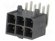 Socket; wire-board; male; Mega-Fit; 5.7mm; PIN: 6; UL94V-0; 23A; THT MOLEX