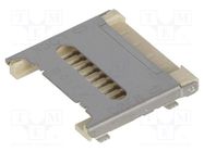 Connector: for cards; microSD; shielded,with hinged cover; SMT 