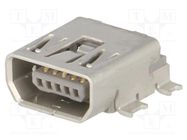 Connector: USB AB mini; socket; on PCBs; SMT; PIN: 5; horizontal 