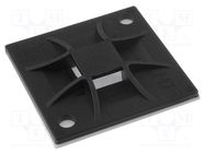 Holder; screw,self-adhesive; polyamide; black; Tie width: 8.4mm HELLERMANNTYTON