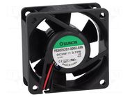 Fan: DC; axial; 24VDC; 60x60x25mm; 61.16m3/h; 44dBA; ball; 26AWG SUNON