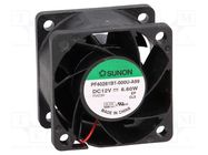 Fan: DC; axial; 12VDC; 40x40x28mm; 42.3m3/h; 58.8dBA; ball; 28AWG SUNON