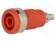 Connector: 4mm banana; socket; 36A; 1kV; red; nickel plated ELECTRO-PJP